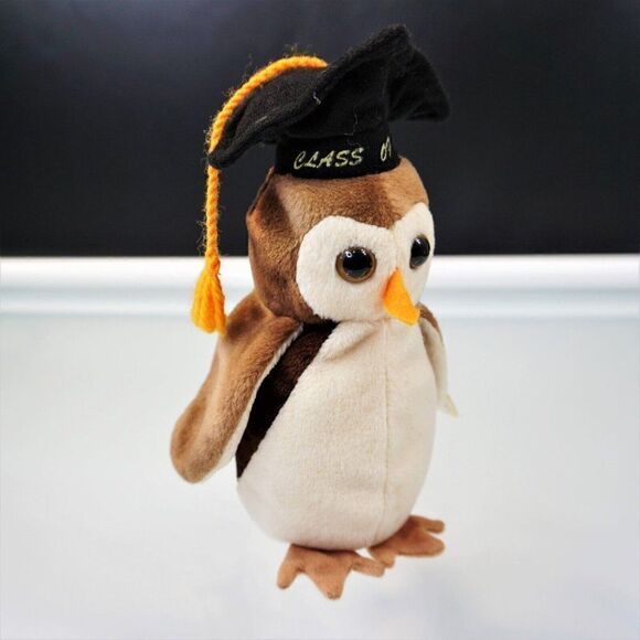 Ty Beanie Babies Wise The Owl Class Of '98 Graduation Retired Plush - Picture 1 of 8